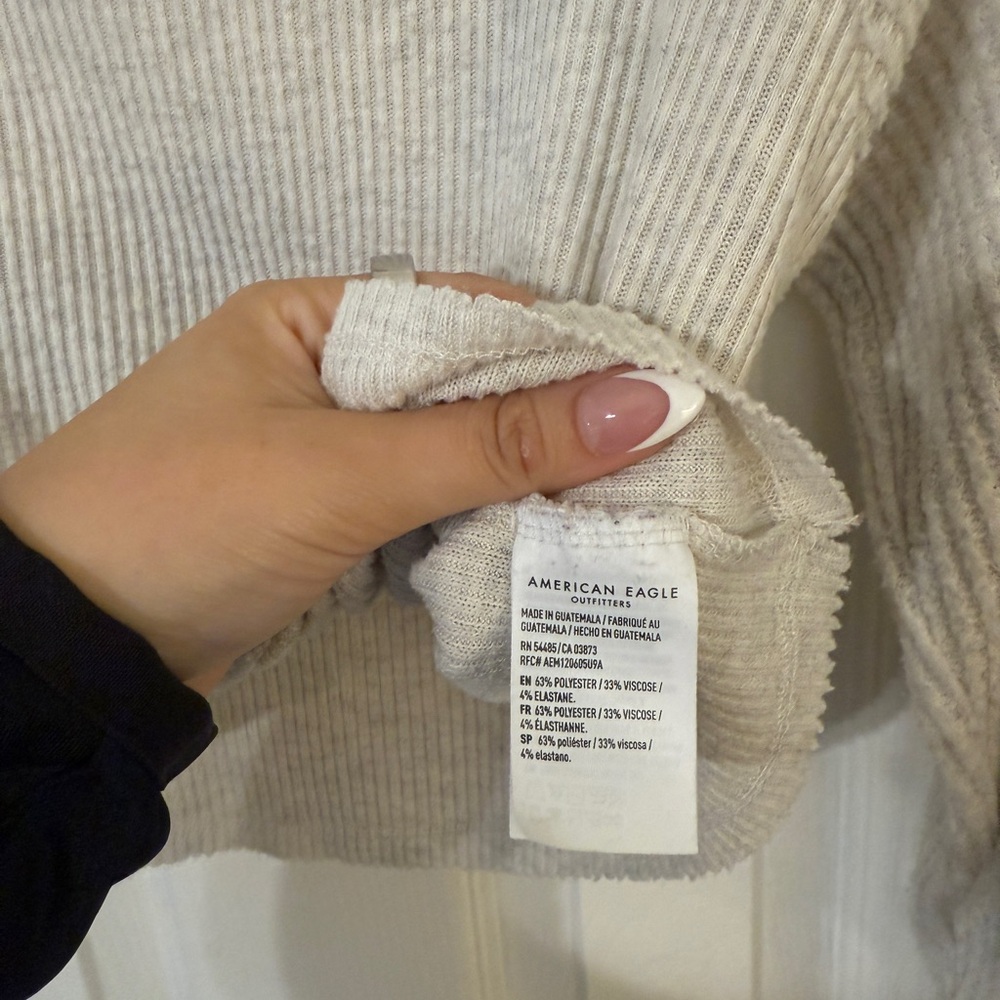 AE Soft & Sexy Plush Cream Waffle Sweater - Picture 5 of 8